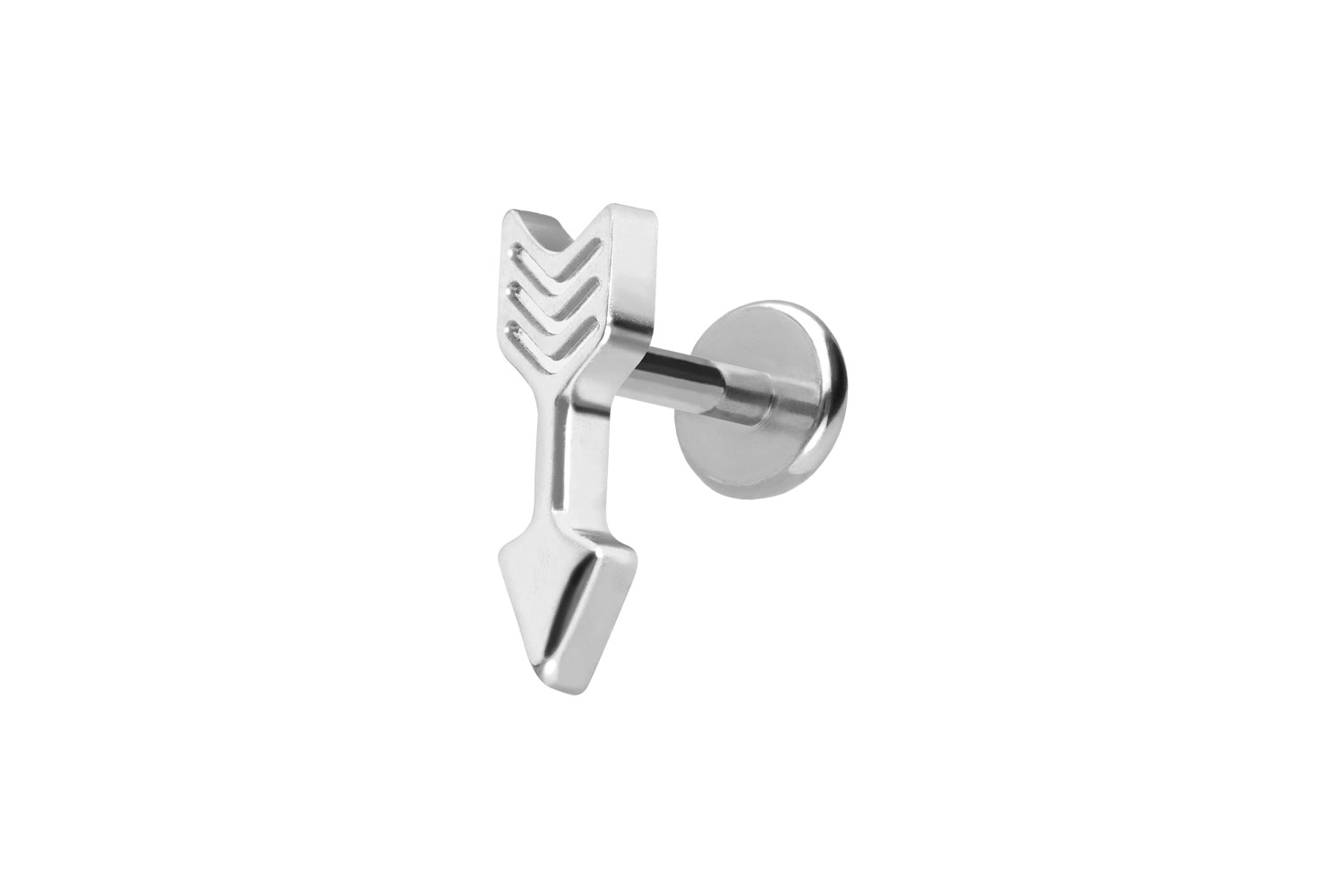 Titan Labret Piercing mit Push Fit PFEIL